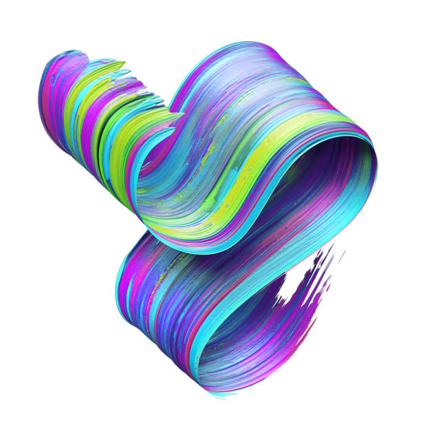 istock 3d render, abstract brush stroke, neon smear, colorful folded ribbon, paint texture, artistic clip art, isolated on white background 1139108074