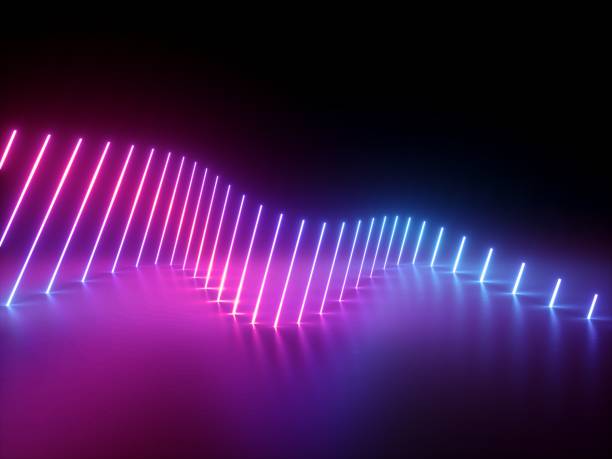 istock 3d, pink blue neon lights, abstract background, wave, equalizer, vibrant colors, glowing lines 1139108898