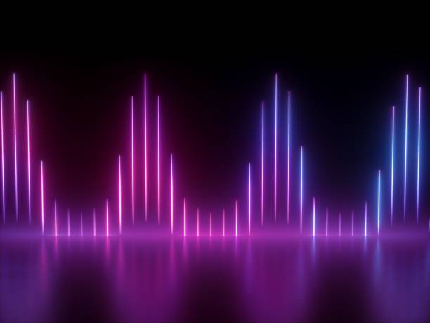 istock 3d, pink blue neon lights, abstract background, wave, equalizer, chart, vibrant colors, glowing lines 1139108901