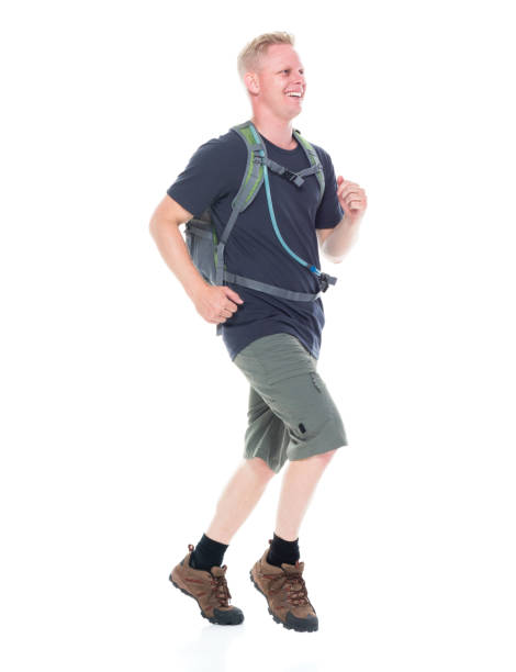 istock Attractive young male hiker running 1139109052