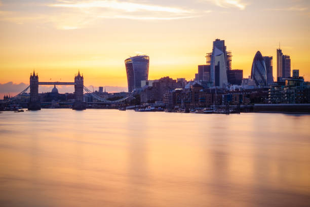 istock Long exposure, Tower bridge and London cityscape 1139110303