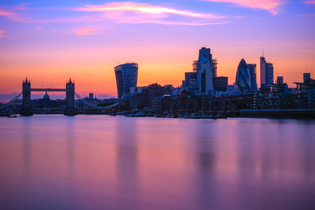 istock Long exposure, Tower bridge and London cityscape 1139110326