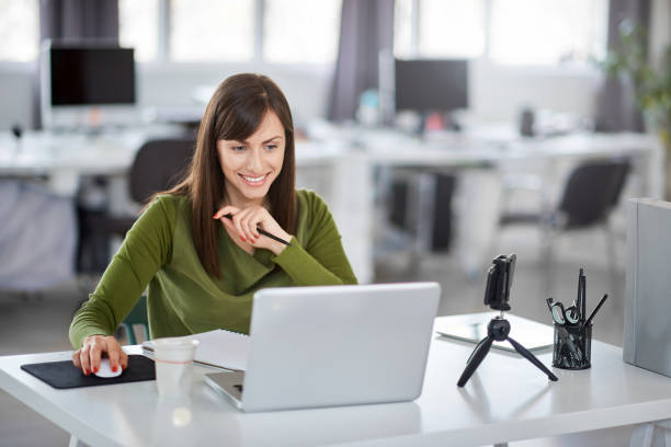 istock Woman using laptop in office. 1139114038