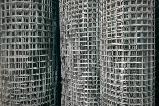 istock Metal grid. Grid of pending orders. Metal mesh in rolls. 1139115753