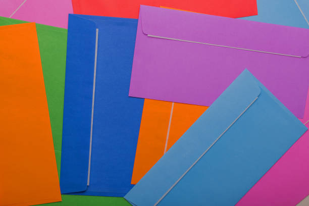 istock Many postal color envelopes.Background of beautiful envelopes for designers. 1139117224