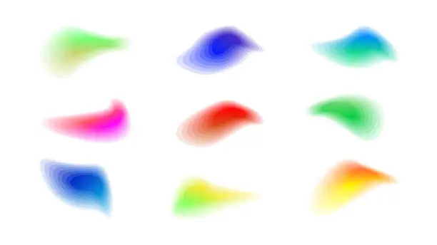 Vector illustration of Blurred abstract vibrant gradient set