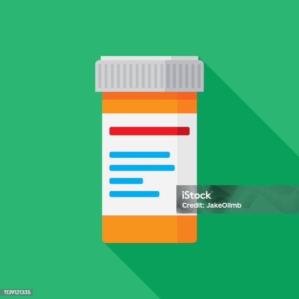 藥丸瓶圖示公寓2向量圖形及更多藥圖片 - 藥, 處方藥物, 瓶
