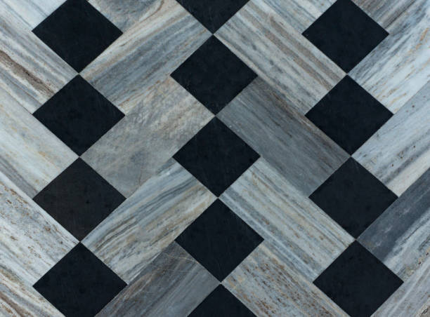 istock Black and white tile marble floor mosaic 1139122639
