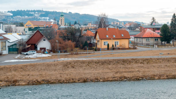 istock Liptovsky Mikulas. Slovakia town with river on winter 1139124342