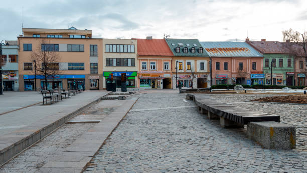 istock Liptovsky Mikulas. Slovakia town with river on winter 1139124979