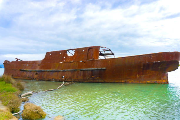 istock Scuttled rusting hulk of old ship Waverley 1139133328