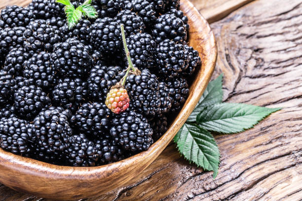 istock Blackberries in the wooden bowl. 1139135038