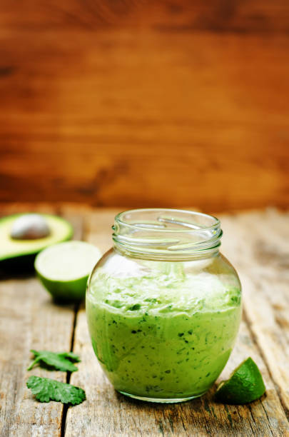 istock Greek yogurt avocado cilantro lime dressing with avocado slices 1139136166