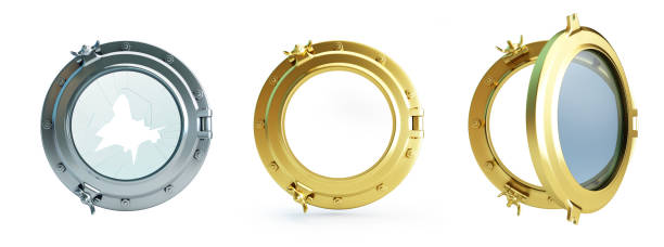 istock Set Porthole 3d Illustrations on a white background 1139136770
