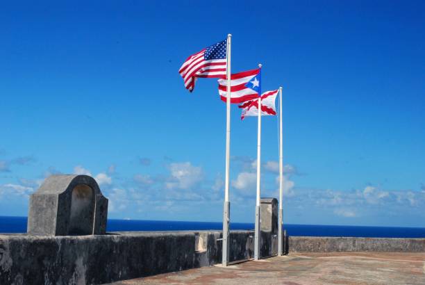 istock The three flags of Puerto Rico 1139138759