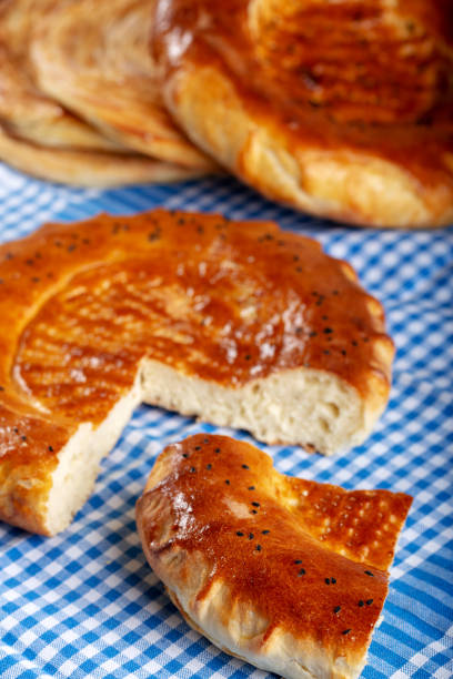istock Homemade circle bread and Turkish flaky pastry (katmer) 1139140129