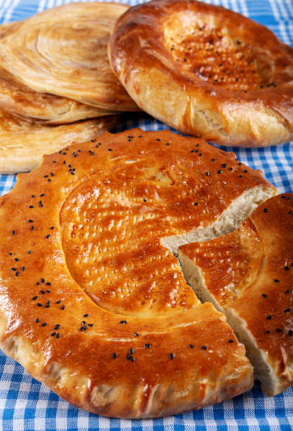 istock Homemade circle bread and Turkish flaky pastry (katmer) 1139140776