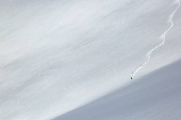 istock Single ski line on the fresh snow 1139142711