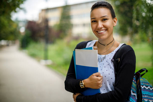 istock Happy female student outdoors 1139145200