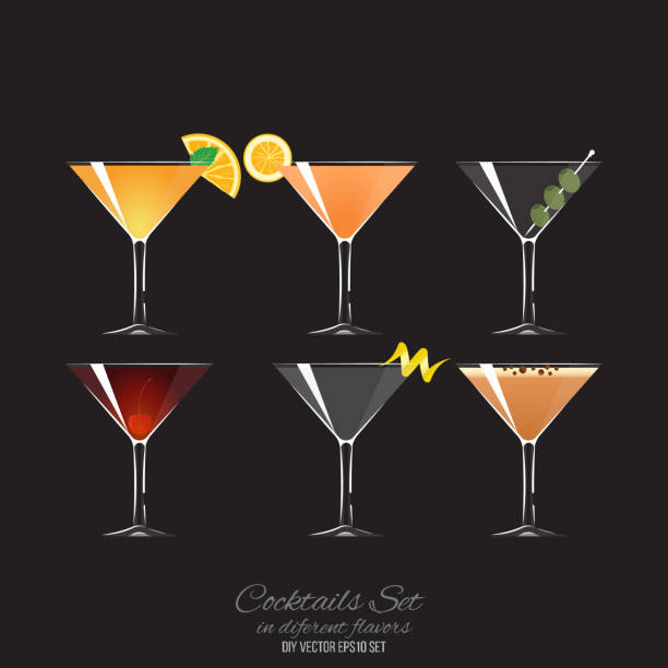 istock Set of 6 cocktails in coupe glass 1139147288