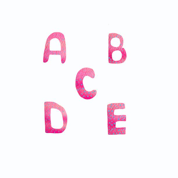 istock Watercolor alphabet. Pink letters can be used for printing and as a print for textiles. 1139148719