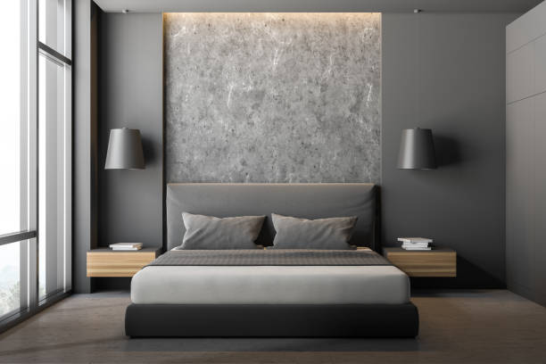 istock Gray and stone bedroom close up 1139152499