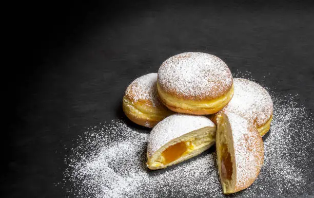 Berliner Doughnuts European donuts tradicional bakery for fasching carneval time in Europe