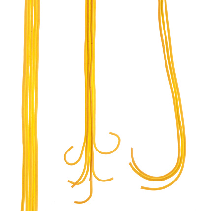 Spaghetti isolated hanging, serving pasta