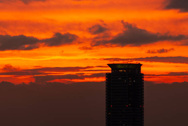 istock Fiery sunset and skyscrapers 1139164527