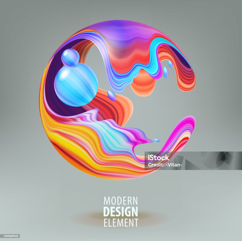 Computer Graphics Sphere Computer Graphic Sphere Decorated With 3d Petals And Design Elements ...