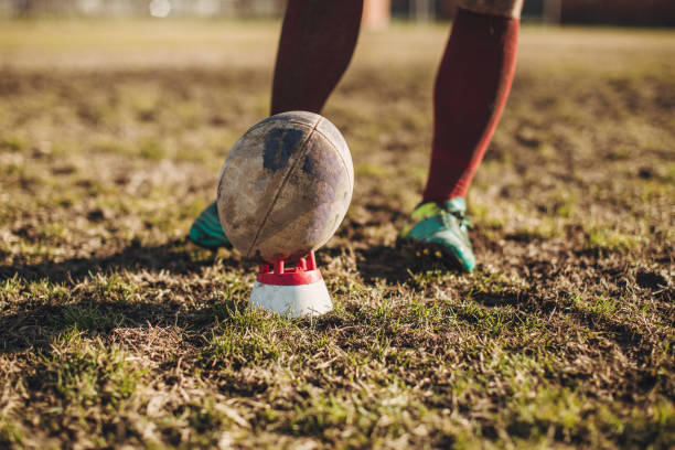 istock Rugby player on a playing field with ball 1139169443