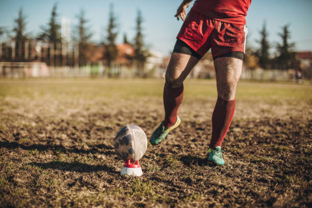 istock Rugby player on a playing field with ball 1139169518