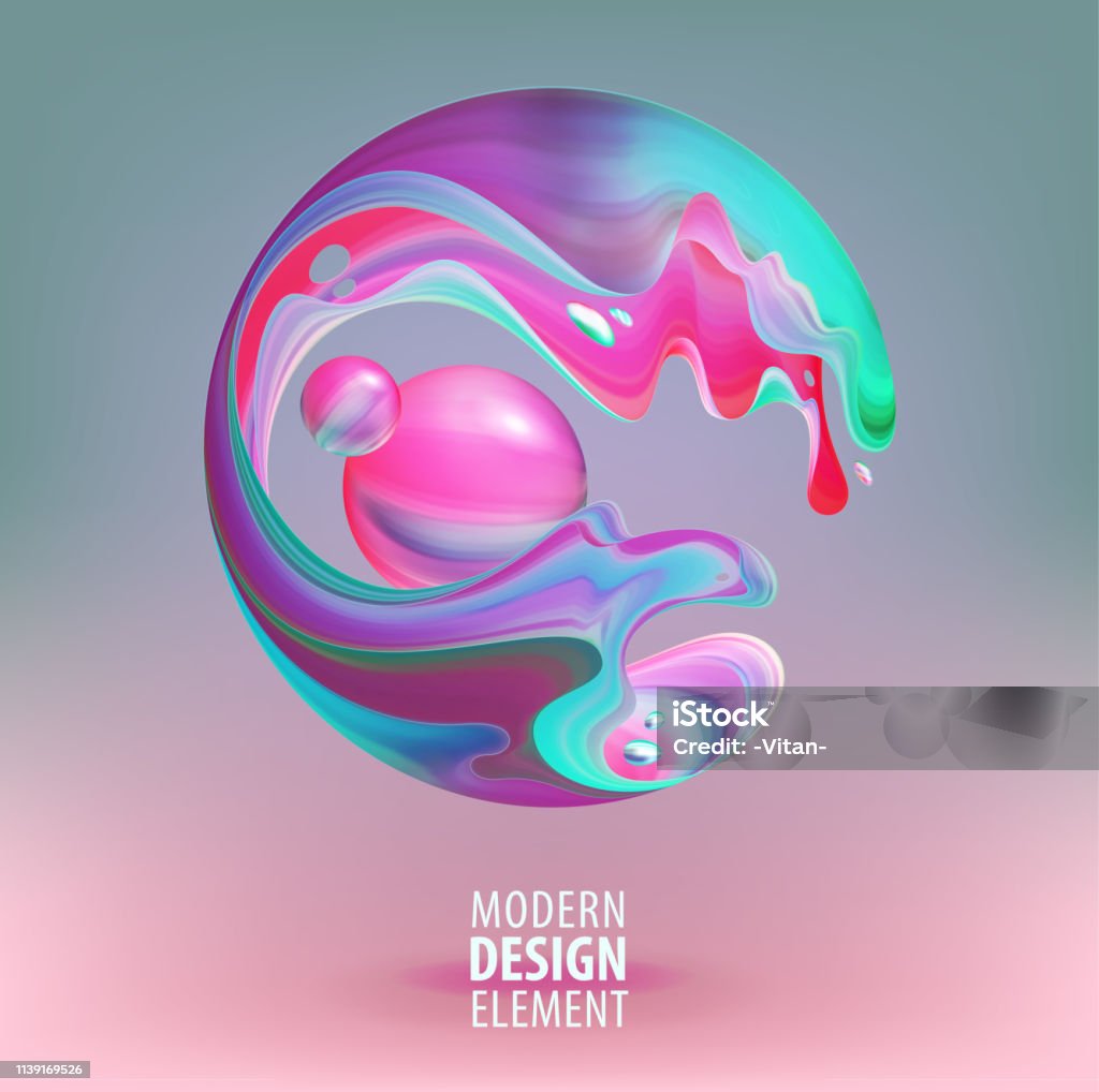 Computer Graphics Sphere Computer Graphic Sphere Decorated With 3d Petals And Design Elements ...