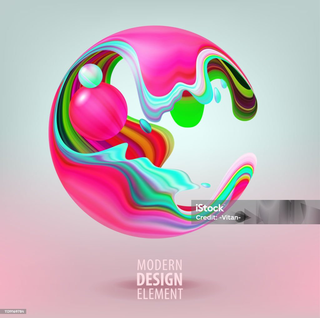 Computer Graphics Sphere Computer Graphic Sphere Decorated With 3d Petals And Design Elements ...