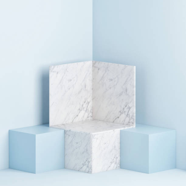 istock Mock up podium scene, blue background 1139170677
