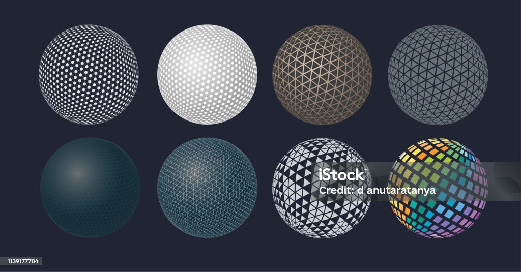 Patterned Sphere Sphere Pattern Circle Pattern Sphear Pattern Dark Background Vector ...