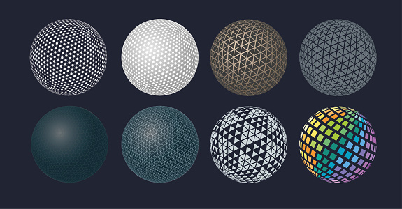 Quarterspherical Pattern Sphere Pattern Circle Pattern Sphear Pattern Dark Background Vector ...
