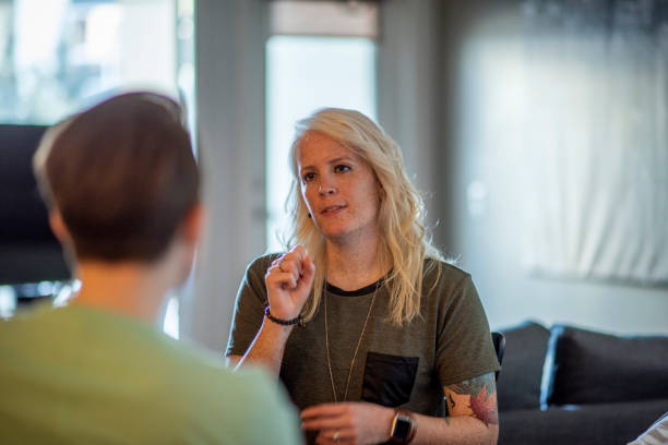 istock Deaf blonde woman 1139179839