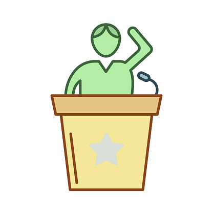 Debate Speech Desk Stock Illustration - Download Image Now - Adult