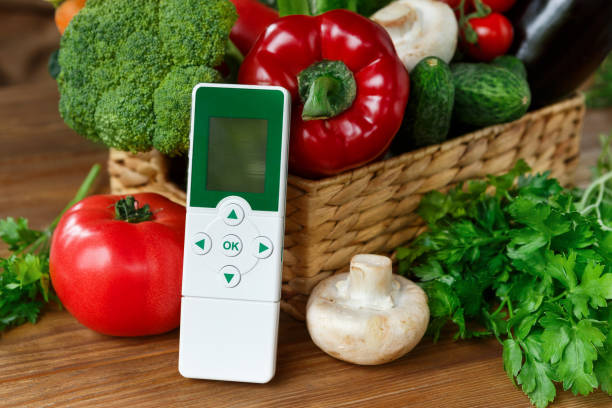 istock Nitrate tester and various vegetables on wooden background 1139182928