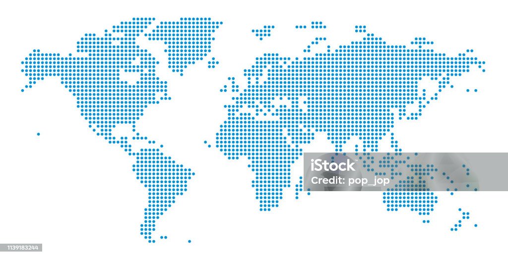 069-punteado azul simple - arte vectorial de Mapa mundial libre de derechos 069-punteado azul simple - arte vectorial de Mapa mundial libre de derechos