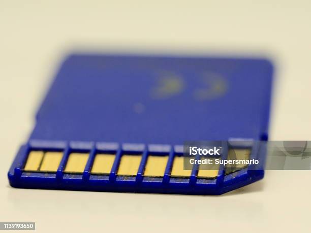 Sd Memory Card Stock Photo - Download Image Now - Backup, Black Color, Blue