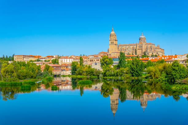 istock Cathedral at Salamanca reflected on river Tormes, Spain 1139200361