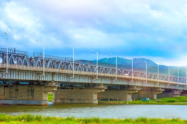 istock The railway bridge over the river to navigate by car and train. 1139201625