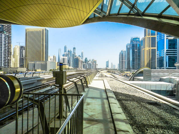 istock Dubai Skyline view from metro station 1139203372