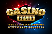 Casino style glossy font
