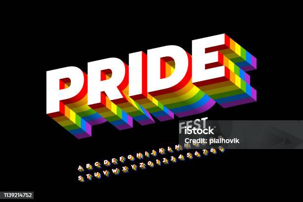 Rainbow Flag Colors Font Stock Illustration - Download Image Now - Pride, Rainbow, Typescript