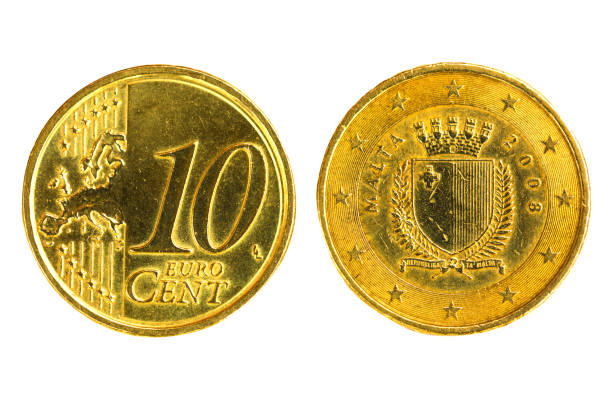 istock front and back ten cent - Malts Euro Changeover Comittee , Euro currency isolated on white background 1139217428