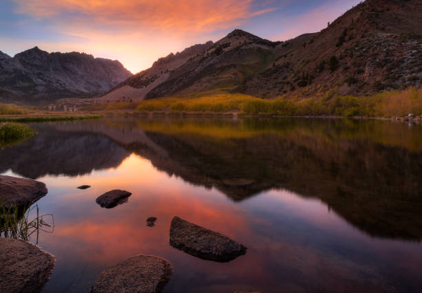 north lake sunset, bishop, sierra orientale, ca - bishop georgia foto e immagini stock