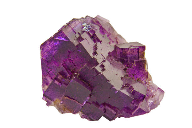 Isolated purple Fluorite mineral